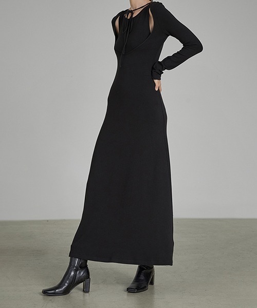 chuclla(チュクラ)の「【UNSPOKEN】Black two-piece inner knit dress UD21L011(ワンピース・レディース・ブラック・S/L/M)」の17枚目の写真