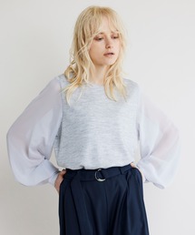 NOISE MAKER | 【手洗い可能】シアースリーブニットトップス(Tシャツ/カットソー)