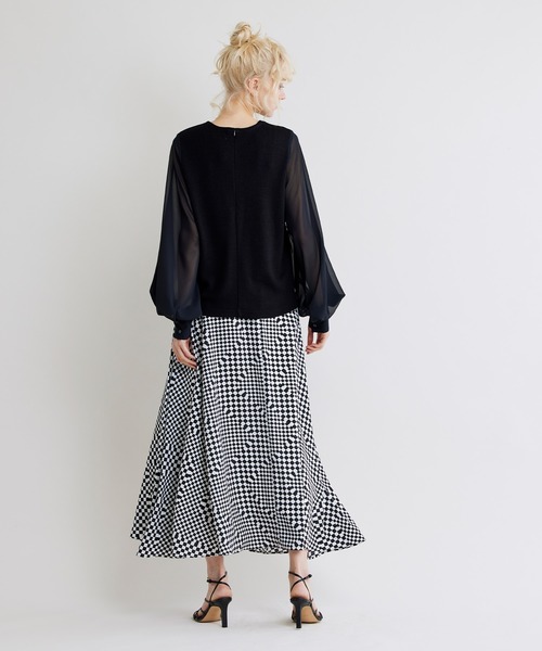 NOISE MAKER(ノイズメーカー)の「【手洗い可能】シアースリーブニットトップス(Tシャツ/カットソー・レディース・ライトグレー/ブラック/ネイビー/ライトグリーン/ライトイエロー・FREE)」の7枚目の写真