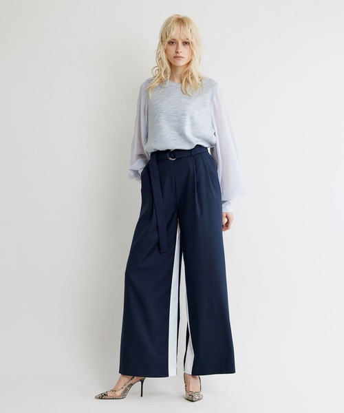 NOISE MAKER(ノイズメーカー)の「【手洗い可能】シアースリーブニットトップス(Tシャツ/カットソー・レディース・ライトグレー/ブラック/ネイビー/ライトグリーン/ライトイエロー・FREE)」の11枚目の写真