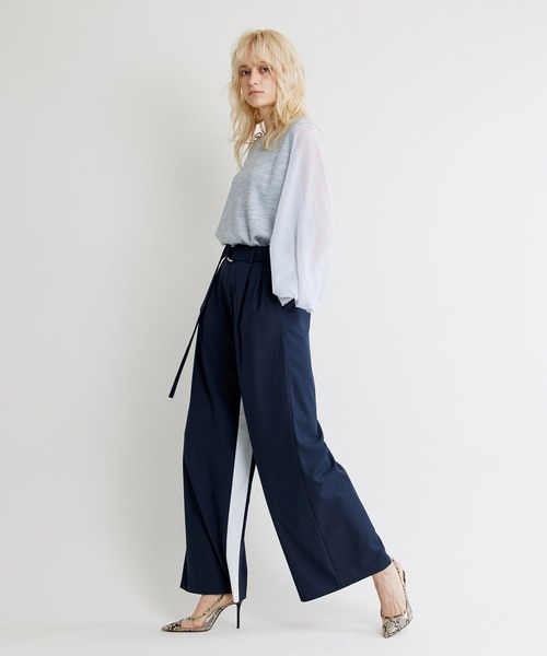 NOISE MAKER(ノイズメーカー)の「【手洗い可能】シアースリーブニットトップス(Tシャツ/カットソー・レディース・ライトグレー/ブラック/ネイビー/ライトグリーン/ライトイエロー・FREE)」の13枚目の写真