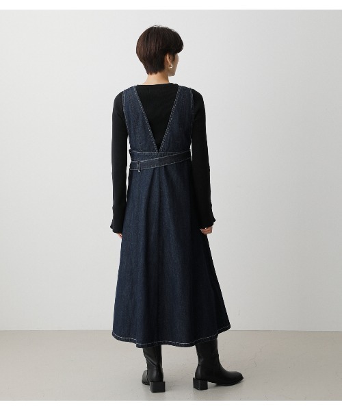 AZUL by moussy（アズールバイマウジー）の「WRAP JUMPER SKIRT/ラップジャンパースカート（ジャンパースカート・レディース・アイボリー/ワンウォッシュ・SMALL/MEDIUM）」の18枚目の写真