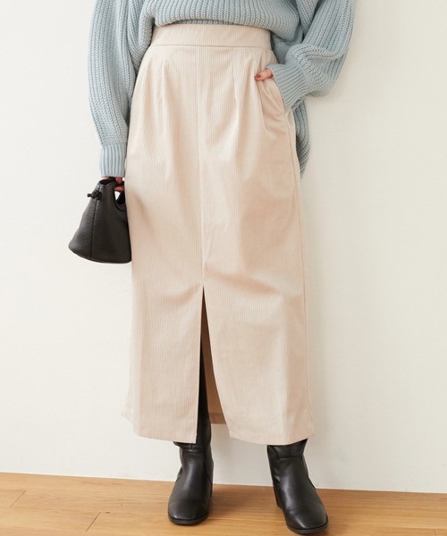 RAY CASSIN FAVORI（レイカズンフェバリ）の「・RAY CASSIN コーデュロイナロースカート＊（スカート・レディース・アイボリー/ブラック/ベージュ/グリーン・FREE）」の2枚目の写真