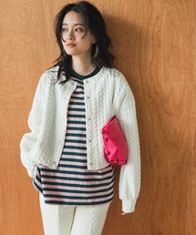 スナップボタンキルティングカーディガン