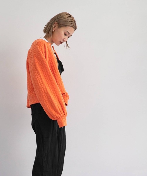 bohmal（ボマール）の「スナップボタンキルティングカーディガン（カーディガン/ボレロ・レディース・オレンジ/ホワイト・FREE）」の21枚目の写真