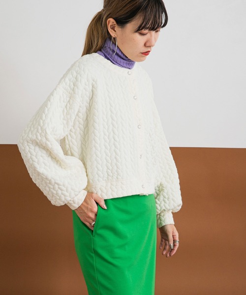 bohmal（ボマール）の「スナップボタンキルティングカーディガン（カーディガン/ボレロ・レディース・オレンジ/ホワイト・FREE）」の17枚目の写真