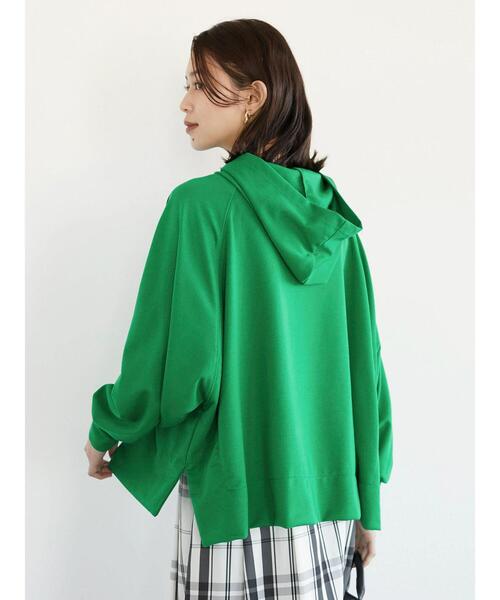 Green　Parks（グリーンパークス）の「ポンチ風パーカー＊（パーカー・レディース・ネイビー/オフホワイト/グリーン・FREE）」の13枚目の写真