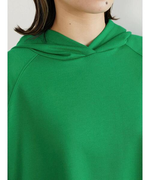 Green　Parks（グリーンパークス）の「ポンチ風パーカー＊（パーカー・レディース・ネイビー/オフホワイト/グリーン・FREE）」の4枚目の写真