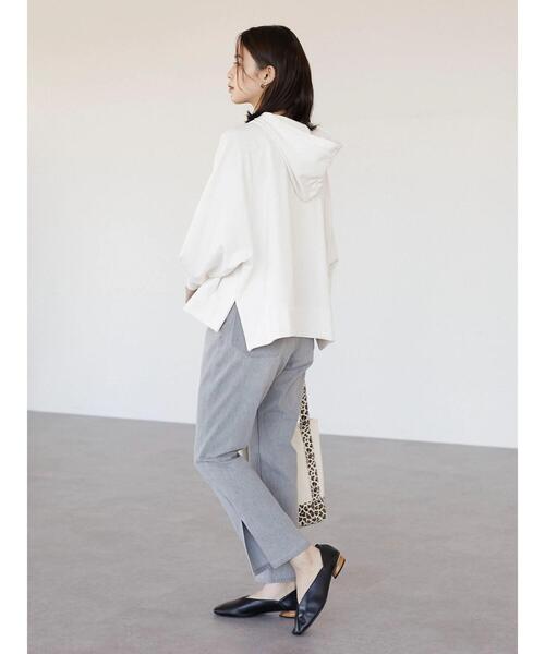 Green　Parks（グリーンパークス）の「ポンチ風パーカー＊（パーカー・レディース・ネイビー/オフホワイト/グリーン・FREE）」の7枚目の写真