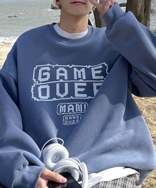 NOWLE(ノウル)の「【NOWLE】GAME OVERプリント ビッグシルエット トレーナー(スウェット・メンズ・ブラック/グレー/ブルー・MEDIUM/LARGE/X-LARGE/XX-LARGE)」の20枚目の写真