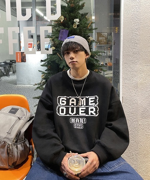 NOWLE(ノウル)の「【NOWLE】GAME OVERプリント ビッグシルエット トレーナー(スウェット・メンズ・ブラック/グレー/ブルー・MEDIUM/LARGE/X-LARGE/XX-LARGE)」の10枚目の写真