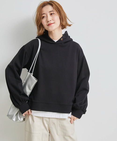 ROPE' PICNIC（ロペピクニック）の「【リンクコーデ】ダンボールショートフーディー（パーカー・レディース・ブラック/キナリ/イエロー・38）」の10枚目の写真