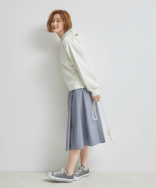 ROPE' PICNIC（ロペピクニック）の「【リンクコーデ】ダンボールショートフーディー（パーカー・レディース・ブラック/キナリ/イエロー・38）」の8枚目の写真