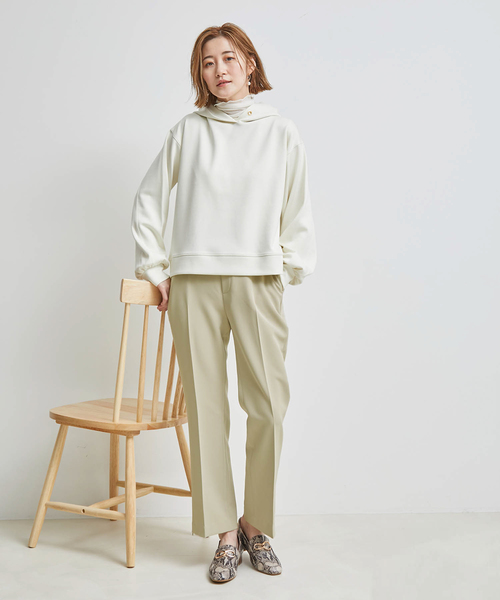 ROPE' PICNIC（ロペピクニック）の「【リンクコーデ】ダンボールショートフーディー（パーカー・レディース・ブラック/キナリ/イエロー・38）」の7枚目の写真