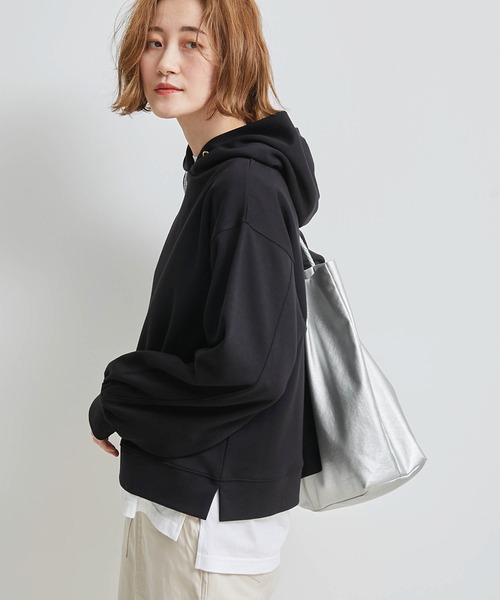 ROPE' PICNIC（ロペピクニック）の「【リンクコーデ】ダンボールショートフーディー（パーカー・レディース・ブラック/キナリ/イエロー・38）」の2枚目の写真