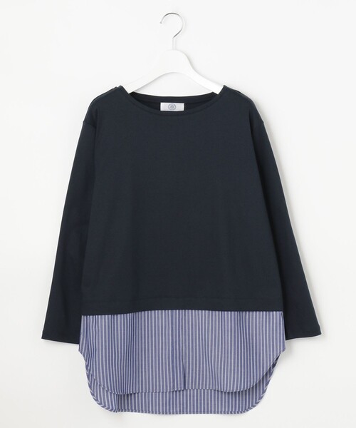 J.PRESS(ジェイプレス)の「【接触冷感・UVケア】レイヤードジャージー カットソー(Tシャツ/カットソー・レディース・ホワイト系/ブラック系1/ネイビー系1・T13/T15)」の12枚目の写真