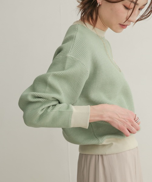 URBAN RESEARCH DOORS(アーバンリサーチドアーズ)の「配色ワッフルプルオーバー(Tシャツ/カットソー・レディース・グリーン系その他/ブルー系その他/ベージュ系その他・1)」の3枚目の写真