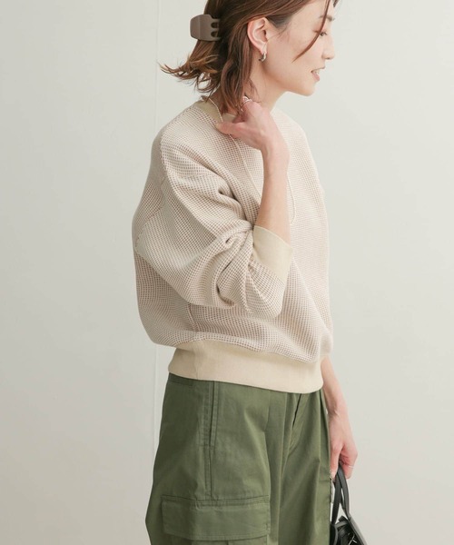 URBAN RESEARCH DOORS(アーバンリサーチドアーズ)の「配色ワッフルプルオーバー(Tシャツ/カットソー・レディース・グリーン系その他/ブルー系その他/ベージュ系その他・1)」の4枚目の写真