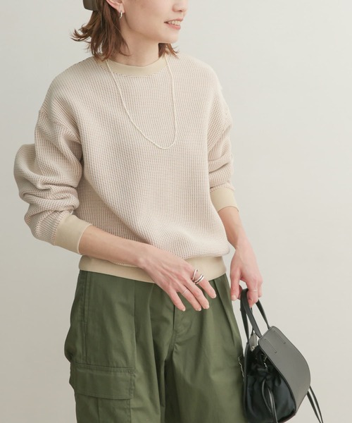 URBAN RESEARCH DOORS(アーバンリサーチドアーズ)の「配色ワッフルプルオーバー(Tシャツ/カットソー・レディース・グリーン系その他/ブルー系その他/ベージュ系その他・1)」の5枚目の写真