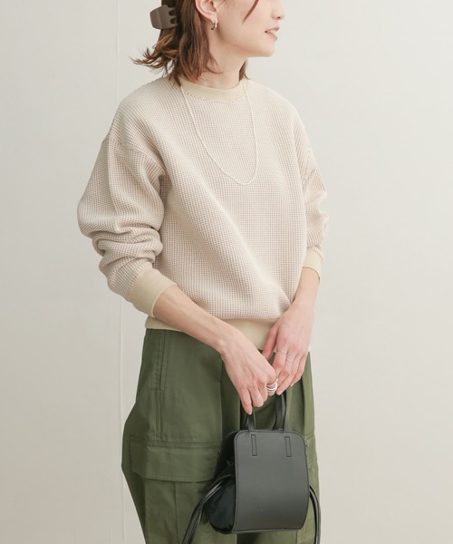 URBAN RESEARCH DOORS(アーバンリサーチドアーズ)の「配色ワッフルプルオーバー(Tシャツ/カットソー・レディース・グリーン系その他/ブルー系その他/ベージュ系その他・1)」の6枚目の写真