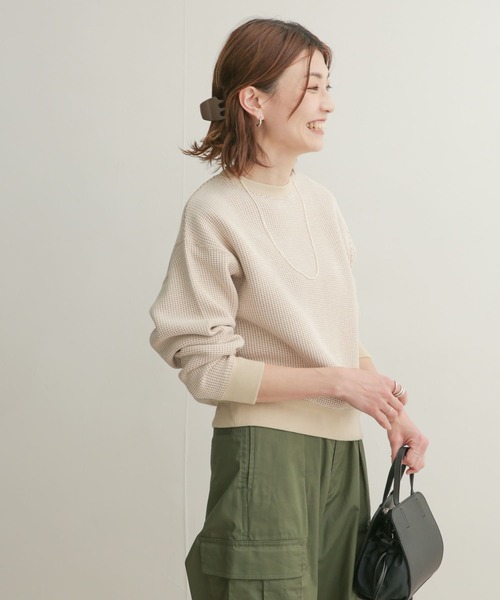 URBAN RESEARCH DOORS(アーバンリサーチドアーズ)の「配色ワッフルプルオーバー(Tシャツ/カットソー・レディース・グリーン系その他/ブルー系その他/ベージュ系その他・1)」の8枚目の写真