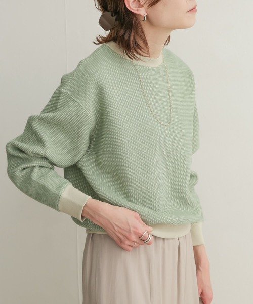 URBAN RESEARCH DOORS(アーバンリサーチドアーズ)の「配色ワッフルプルオーバー(Tシャツ/カットソー・レディース・グリーン系その他/ブルー系その他/ベージュ系その他・1)」の13枚目の写真