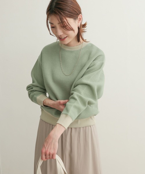 URBAN RESEARCH DOORS(アーバンリサーチドアーズ)の「配色ワッフルプルオーバー(Tシャツ/カットソー・レディース・グリーン系その他/ブルー系その他/ベージュ系その他・1)」の16枚目の写真