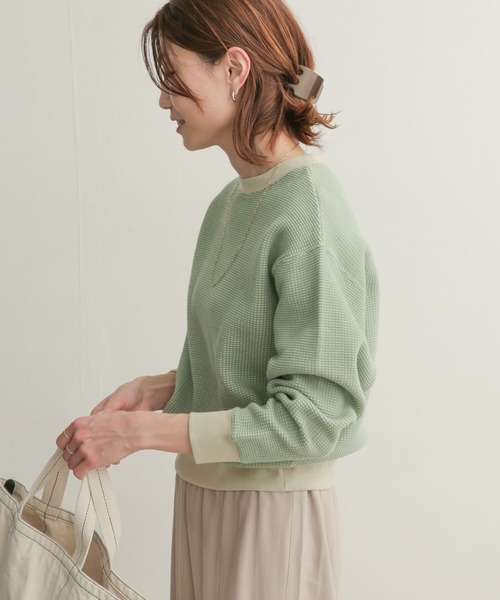 URBAN RESEARCH DOORS(アーバンリサーチドアーズ)の「配色ワッフルプルオーバー(Tシャツ/カットソー・レディース・グリーン系その他/ブルー系その他/ベージュ系その他・1)」の17枚目の写真