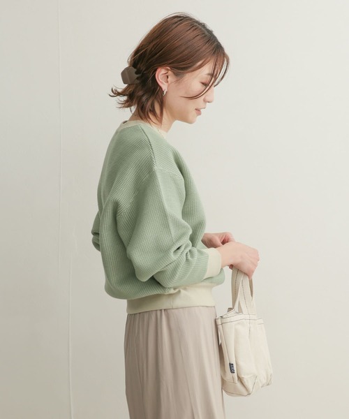 URBAN RESEARCH DOORS(アーバンリサーチドアーズ)の「配色ワッフルプルオーバー(Tシャツ/カットソー・レディース・グリーン系その他/ブルー系その他/ベージュ系その他・1)」の18枚目の写真