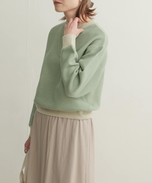 URBAN RESEARCH DOORS(アーバンリサーチドアーズ)の「配色ワッフルプルオーバー(Tシャツ/カットソー・レディース・グリーン系その他/ブルー系その他/ベージュ系その他・1)」の20枚目の写真