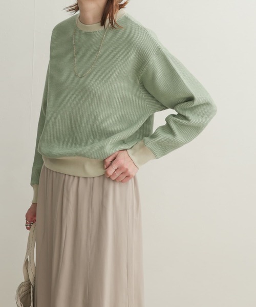 URBAN RESEARCH DOORS(アーバンリサーチドアーズ)の「配色ワッフルプルオーバー(Tシャツ/カットソー・レディース・グリーン系その他/ブルー系その他/ベージュ系その他・1)」の21枚目の写真