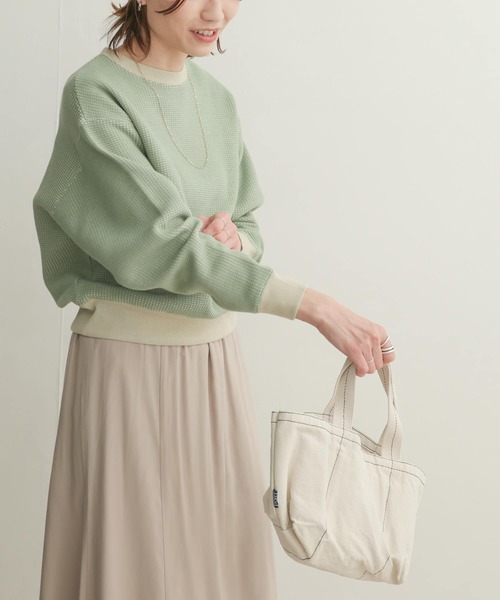 URBAN RESEARCH DOORS(アーバンリサーチドアーズ)の「配色ワッフルプルオーバー(Tシャツ/カットソー・レディース・グリーン系その他/ブルー系その他/ベージュ系その他・1)」の22枚目の写真