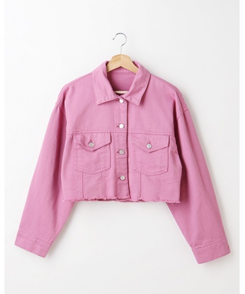 INGNI（イング）の「ダメージショートGジャン（デニムジャケット・レディース・グレー/ピンク/イエロー/グリーン/アイボリー/ブルー系その他3・M）」の6枚目の写真