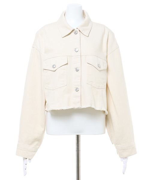 INGNI（イング）の「ダメージショートGジャン（デニムジャケット・レディース・グレー/ピンク/イエロー/グリーン/アイボリー/ブルー系その他3・M）」の11枚目の写真