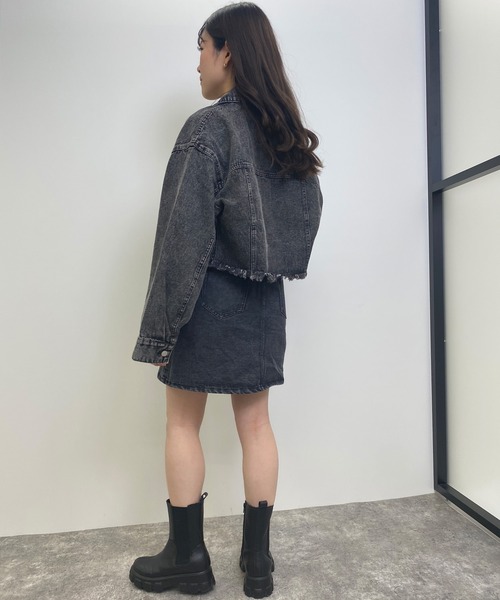 INGNI（イング）の「ダメージショートGジャン（デニムジャケット・レディース・グレー/ピンク/イエロー/グリーン/アイボリー/ブルー系その他3・M）」の8枚目の写真