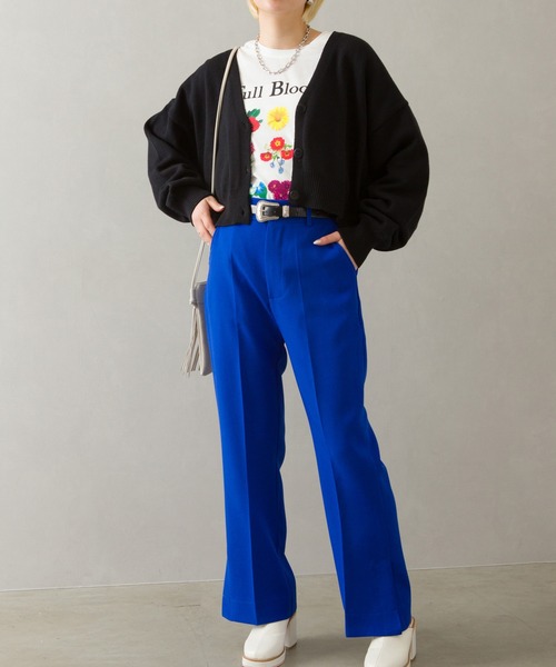 SpRay（スプレイ）の「エステルツイルセミフレアパンツ（その他パンツ・レディース・オレンジ/ロイヤルブルー/ブラック/グレイッシュベージュ/ライトグリーン・FREE）」の15枚目の写真