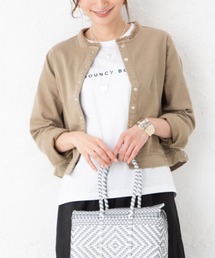 aunt lily | フリンジデザインボタンアクセントデニムジャケット(デニムジャケット)