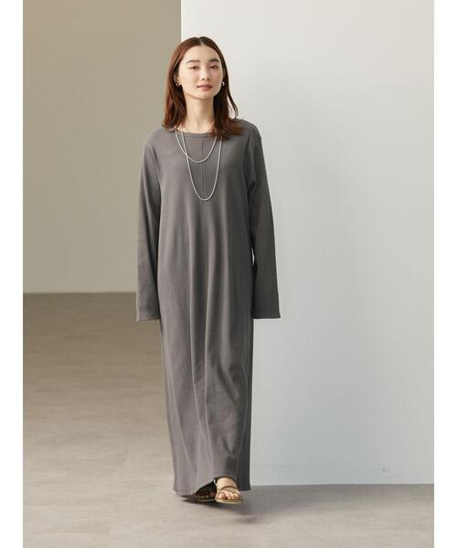 AMERICAN HOLIC（アメリカンホリック）の「リブカットIラインワンピース（ワンピース・レディース・チャコールグレー/グレイッシュベージュ・M/L）」の7枚目の写真