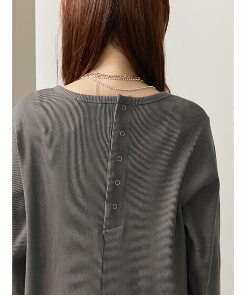 AMERICAN HOLIC（アメリカンホリック）の「リブカットIラインワンピース（ワンピース・レディース・チャコールグレー/グレイッシュベージュ・M/L）」の14枚目の写真