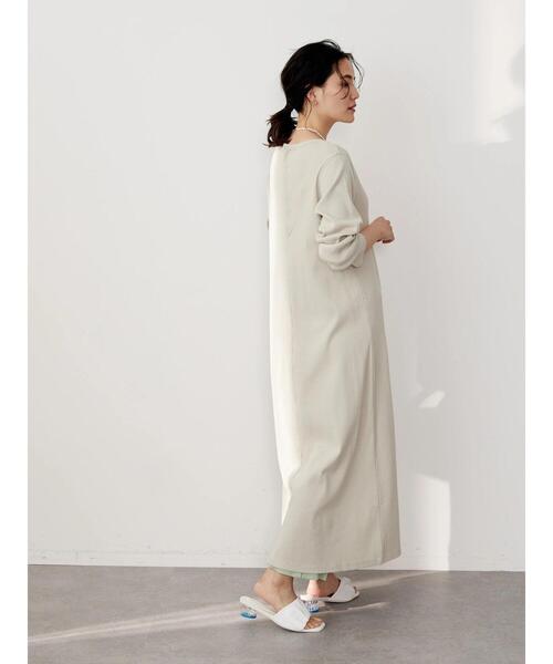 AMERICAN HOLIC（アメリカンホリック）の「リブカットIラインワンピース（ワンピース・レディース・チャコールグレー/グレイッシュベージュ・M/L）」の16枚目の写真