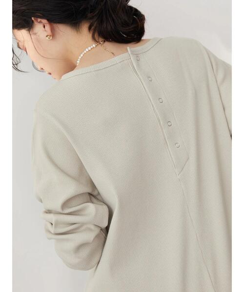 AMERICAN HOLIC（アメリカンホリック）の「リブカットIラインワンピース（ワンピース・レディース・チャコールグレー/グレイッシュベージュ・M/L）」の19枚目の写真