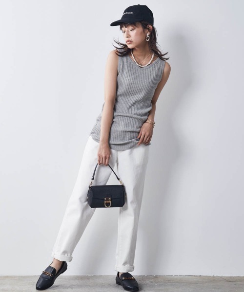 CHIC STYLE(シックスタイル)の「大きいサイズ 2WAYワイドリブニットタンクトップ シックスタイル(タンクトップ・レディース・ブラック/オフホワイト/グレー・3L/L/4L/LL)」の21枚目の写真