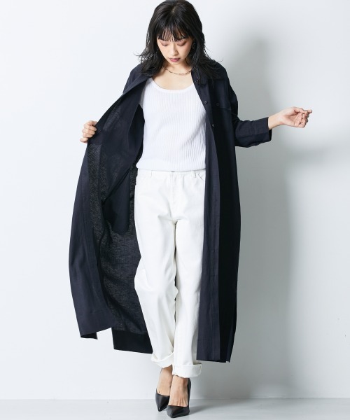 CHIC STYLE(シックスタイル)の「大きいサイズ 2WAYワイドリブニットタンクトップ シックスタイル(タンクトップ・レディース・ブラック/オフホワイト/グレー・3L/L/4L/LL)」の4枚目の写真