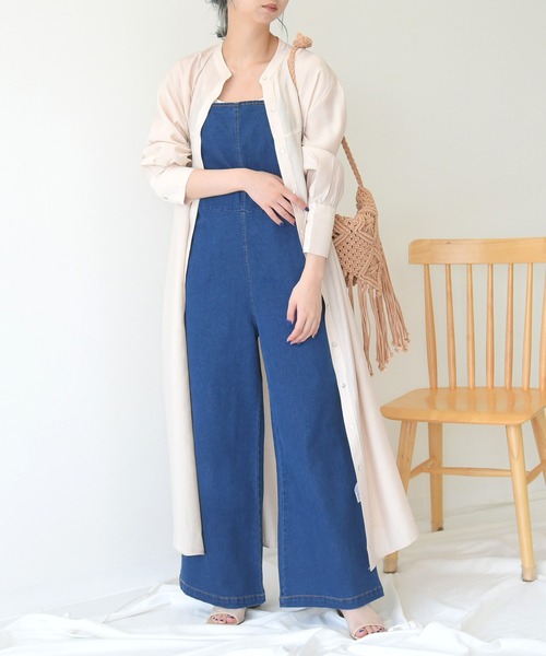 sango（sango）の「ヨーク切替シャツワンピース（ワンピース・レディース・オフホワイト/ベージュ系その他/グリーン系その他・FREE）」の2枚目の写真