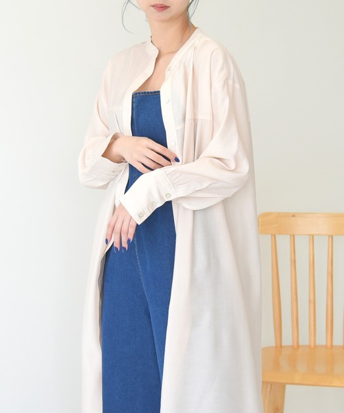 sango（sango）の「ヨーク切替シャツワンピース（ワンピース・レディース・オフホワイト/ベージュ系その他/グリーン系その他・FREE）」の9枚目の写真