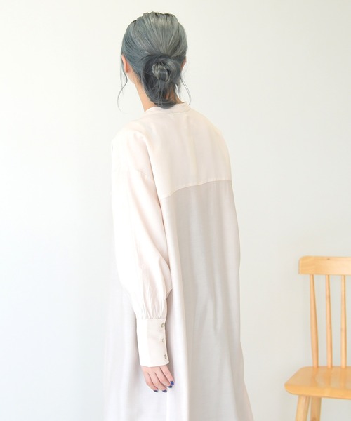 sango（sango）の「ヨーク切替シャツワンピース（ワンピース・レディース・オフホワイト/ベージュ系その他/グリーン系その他・FREE）」の11枚目の写真