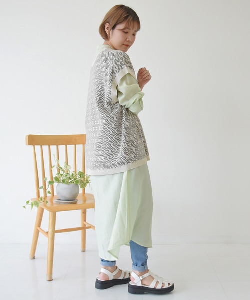 sango（sango）の「ヨーク切替シャツワンピース（ワンピース・レディース・オフホワイト/ベージュ系その他/グリーン系その他・FREE）」の20枚目の写真