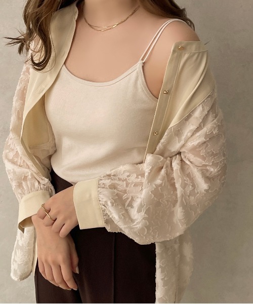 apres jour clair(アプレジュールクレア)の「【apres jour clair】カップ付きインナー【ZOZOTOWN限定アイテム】(キャミソール・レディース・アイボリー/ダークブラウン・X-LARGE/フリー)」の3枚目の写真