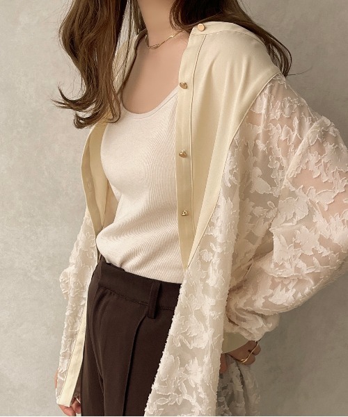 apres jour clair(アプレジュールクレア)の「【apres jour clair】カップ付きインナー【ZOZOTOWN限定アイテム】(キャミソール・レディース・アイボリー/ダークブラウン・X-LARGE/フリー)」の5枚目の写真