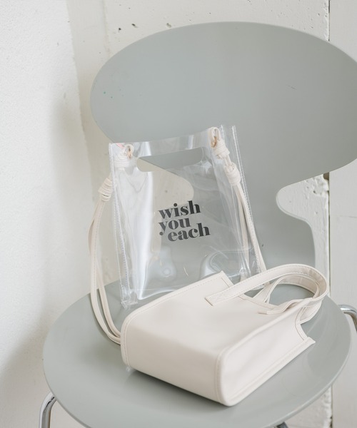 ems excite（エムズエキサイト）の「PVC2WAYショルダー（ショルダーバッグ・レディース・オフホワイト/ブルー/クリア・FREE）」の18枚目の写真